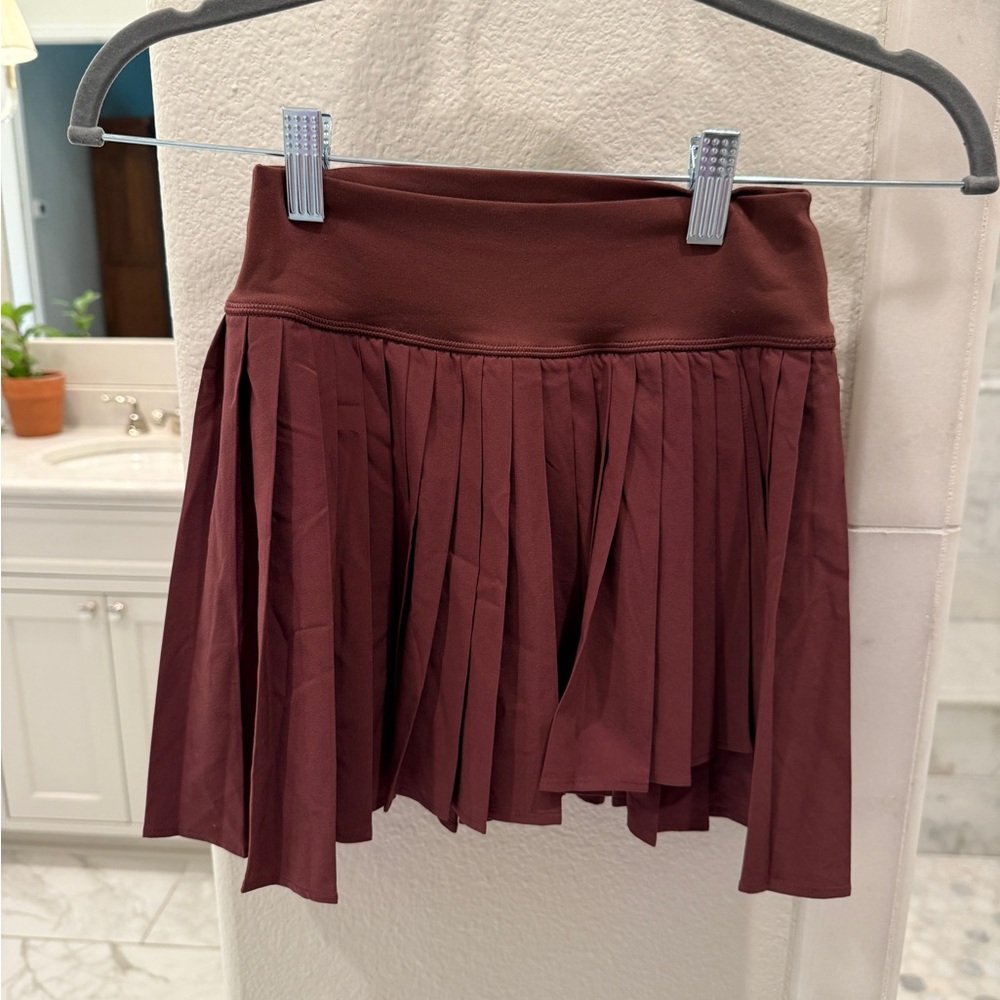 AERIE offline Burgundy Pleated Skirt